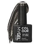 Mylee Gel Nail Polish 10ml [Rock hard] UV/LED Soak-Off Nail Art Manicure Pedicure for Professional, Salon & Home Use [Fine Glitters Range] - Long Lasting & Easy to Apply