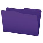 Pendaflex File Folders, 1/2 Cut Tab, Legal Size, Violet, Durable Paper Stock, Box of 100, Ideal for Office/Home/School Organization, Made in Canada, Reversible File Organizers