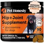 Pet Honesty Hip & Joint Health - Glucosamine for Dogs Soft Chews, Joint Supplement for Dogs with Glucosamine Chondroitin, MSM, Turmeric, Anti Inflammatory, Support + Mobility (Chicken 90ct)