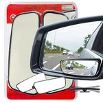 Ampper Rectangle Blind Spot Mirror, 360 Degree HD Glass and ABS Housing Convex Wide Angle Rearview Mirror for Universal Car Fit (Pack of 2)