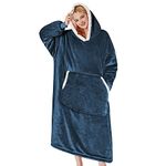 mebiusyhc Oversized Hoodie Blanket Fluffy Fleece Blanket Hoodie Hooded Blanket Deep Pockets, Cozy Warm Fleece Sherpa Blanket, Gifts Adults Mom Wife Girlfriend Men, One size fits all