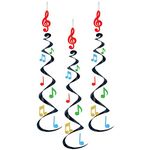 Beistle Musical Notes Whirls, Multicolor, 30"