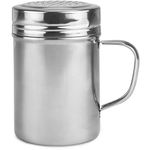 Back of House Ltd. Metal Dredge Shaker with Handle & Stainless Steel Lid, 300ml - Restaurant Quality Dispenser