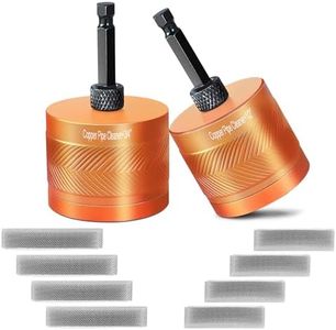 Metal Copper Pipe Cleaner for Drill, 2 Tube Cleaning Brush(1/2",3/4") with 1/4 Hex Shank, Each Size Additional 4PCS Replaceable Blades, Plumbing Tools for Cleaning Rust on Copper and Metal Pipes