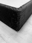 Crushed Velvet Elasticated Bed Valance/Divan Base Cover 12 Colours, (Kingsize, Black)