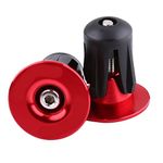 2pcs Cycle Handlebar Cap Ends, Bicycle Handlebar End Plugs Bar End Plugs Perfect for Most Bicycles Road Bike(Red)