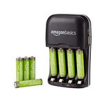 AmazonBasics AAA High-Capacity Rechargeable Batteries, Pre-Charged, 8-Pack Bundle with AmazonBasics Ni-MH AA & AAA Battery Charger with USB Port