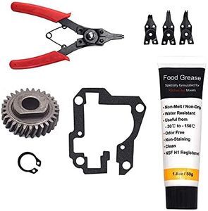 HandyTek 9706529 W11086780 Replacement Gear Parts Compatible with Whirlpool Worm the 9709511 Gasket and 9703680 Circlip & 1.8 Oz Food Grade Grease