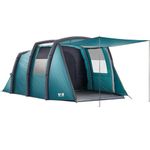 Trail Brazen 2024 Inflatable 4 Man Air Tent with Living Area, Family Camping Tunnel Tent, 5000mm Waterproof, Dark Zone Bedroom, Safety Purge Pump and Bag (L455cm x W270cm x H195cm)