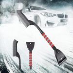 LANKOER Ice Scraper Snow Brush, 2 in 1 Snow Brush and Detachable Ice Scraper with foam handle for Car Truck SUV MPV Windshield Glass Ice Remover