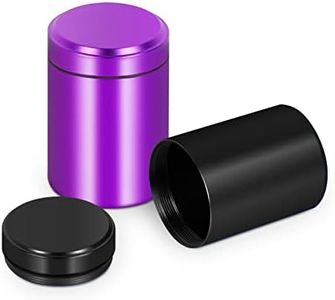 Aluminum Stash Box Jar, Smell Proof Containers With O Rubber Ring, Multipurpose Storage Container for Spices, Coffee & Teas （Black+Purple）