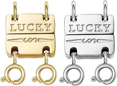 OHINGLT Lucky Necklace Layering Clasps Separator for Stackable Necklaces Chains,18K Gold and Silver Plated Multiple Necklace Clasps and Closures for Women