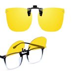 Trysee Clip On Night Nision Glasses for Driving Over Prescription Glasses Flip Up Anti Glare Nighttime Glasses