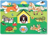 Melissa & Doug Wooden Toys - Pets Peg Boards for Children, Learning Toys for 2 Year Old Girls & Boys Toddler Puzzles Gifts, Kids Wooden Puzzles for 2 Year Olds, Jigsaws for Children Age 2 3 4