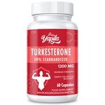 Turkesterone Supplement - 1200mg Ajuga Turkestanica Extract Standardized to 20% Turkesterone, Max Strength for Bodybuilding, 60 Vegan Capsules