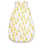 TuddyBuddy Baby Cotton Wearable Quilted Sleeping Bag Blanket 1.5 Tog with 2 Way Zipper Closure | Ideal for Babies & Kids Hypoallergenic Fabrics | (Giraffe All Over Printed - Yellow, 18-36 Months)