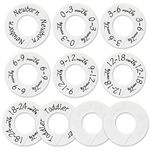 Baby Closet Dividers - Set of 10 from Newborn to Toddler and 2 Blanks with Colored Box,Baby Size Divider Fits 1.65" Rod- [White Unisex]