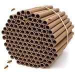 Rivajam 125 Mason Bee House Cardboard Nest Tubes Refill Pack | Solitary Bee Hive & Mason Bee Supplies | Mason Bee Starter Kit & Bee Habitat Garden Gift | Bee Hotels Tubes & Bee Nest Box Inserts Liners