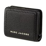 Marc Jacobs S101L01SP21 Black With Gold Hardware Top Stitched Compact Zip Women's Leather Wallet, Black, S, Classic