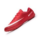 Football Boots Professional Soccer Shoes for Men Ladies and Youth Boys Girls Turf Trainers Lace Up Red