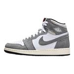 NIKE Nike Kids Air Jordan 1 Retro High OG GS Basketball Shoe, Black/Fire Red-grey, 6 Big Kid