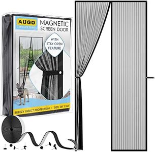 AUGO Magnetic Screen Door - Self Sealing, Heavy Duty, Hands Free Mesh Partition Keeps Bugs Out - Pet and Kid Friendly - Patent Pending Keep Open Feature - 38 Inch x 83 Inch