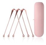 Style Keepers 3Pcs Ayurvedic Copper Tongue Cleaner for Kids & Adults Easy to Use With Travel Capsule Plastic Tooth Brush Paste Holder Flexible Design for Health, Oral Care Tool -3 Pack