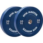 GYM MASTER Pair of 2" Coloured Rubber Bumper Plates for Olympic Barbell Weight Lifting