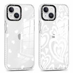 Foonary 2 Pack Clear Heart Print Phone Case Compatible with iPhone 14/iPhone 13 6.1",Slim Soft Silicone with Love Design Aesthetics Transparent Pattern Cases, Shockproof Bumper Protector Cover