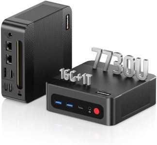 BOSGAME P4 Ultra Mini PC Ryzen 7 7730U,16GB RAM 1TB PCIe SSD,Dual 2.5G LAN