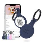 PawView QR Code Dog Tag, NFC Pet ID Tag with Instant Scan Alerts with Location, Editable Digital Pet Profile, Waterproof Silicone Tag, No Subscription, Smart Dog Safety Tag (Blue)