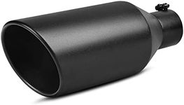 AUTOSAVER88 3 Inch Inlet Exhaust Tip, 3" Inlet 6" Outlet 15" Long Stainless Steel Exhaust Tips, Black Powder Coated Finish Tailpipe Tip Universal Fit for 3.0" OD Tailpipe, Bolt/Clamp On