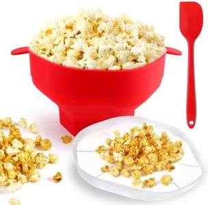 TNOMSNO Popper de Palomitas de Maíz Para Microondas, Palomitero Microondas con Tapa y Espátula de Silicona, Recipiente para cocinar Palomitas para Casa, Fiesta, Cocina