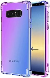 OEURVQO for Galaxy Note 8 Samsung Note 8 Case Clear Cute Gradient Colorful Slim Soft TPU Shockproof Bumper Anti-Scratch Protective Phone Cover for Samsung Galaxy Note 8 (Purple/Blue)