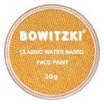 Bowitzki 30g Professional Face Paint Body Paint Water Based Face painting Makeup Safe for Kids and Adults Split Cake Single Color (Metallic Golden)