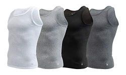 Spyder Mens Pro Cotton Pro Stretch Tank Tops A Shirts (White/Grey/Black/Charcoal, Medium)