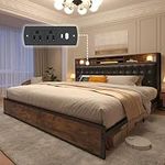 EnHomee King Size Bed Frame and Hea