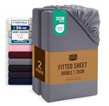 Utopia Bedding Fitted Sheet Double (2 Pack), Grey - Deep Pocket 14 inch (35 cm) - Oeko Tex Certified - Easy Care - Soft Brushed Microfibre Fabric - Shrinkage and Fade Resistant - Bottom Sheet