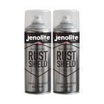 JENOLITE Rust Shield, Rust Protection Clear Varnish Spray, 2 x 400 ml, Corrosion Protection for Metal, Protects Against Rust & Weather, Cars, Motorcycles, Decorations, Bare Metal & Paints