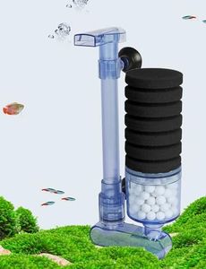 UPETTOOLS Aquarium Sponge Filter Ultra Quiet Aquarium Air Pump Bio Sponge Fish Tank Foam Filter Comes with 2 Sponges 2of Bio Ceramic Media Balls (Black Filter +2 Sponge + 2 Bio Balls)