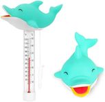 XY-WQ Floating Pool Thermometer, Large Size Easy Read for Water Temperature with String - Swimming Pool, Spas, Hot Tubs, Ponds (Dolphin)