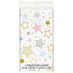 Unique 72413 Twinkle Little Star Plastic Tablecloth, 84" X 54"