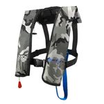 HWAYAN Manual Inflatable Life Jacket| Inflatable PFD Vest Adult| Life Vest for Adults| Outdoor Water Sports| Supports up to 330 lbs|33g of Carbon Dioxide Cylinder (White Camouflage 607)