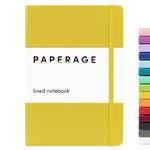 PAPERAGE Lined Journal Notebook, (Yellow), 160 Pages, Medium 5.7 inches x 8 inches - 100 GSM Thick Paper, Hardcover