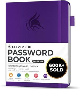 Clever Fox Password Book with tabs. Internet Address and Password Organizer Logbook with Alphabetical tabs. Large Size Password Keeper Journal Notebook for Computer & Website Logins (Purple)