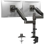 HUANUO Dual Monitor Stand for 13 to 32 inch Screens, Tall Monitor Arm Desk Mount with Tilt Swivel Rotation, Height Adjustable Double Monitor Mount Long Arms, Loda Capacity 19.8 lbs, VESA 75 & 100 mm