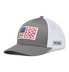 Columbia Unisex PFG Mesh Snap BackÂ™ Fish Flag Baseball caps, Titanium, White, One Size UK