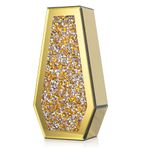 SHYFOY Gold Crushed Diamond Mirror Vase Large Crystal Flower Vases for Centerpieces Luxurious Rhinestone Glass Vase Home Decor for Living Room Dining Room Coffee Table, Can’t Hold Water