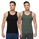 XYXX Men's Super Combed Cotton Round Neck Ribbed Vest - High Moisture Absorbing Innerwear for Men with Anti-microbial Silver Finish