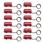 Top 12 London Red Bus Metal Key Rings - British Souvenir Gift 3D Die Cast London Bus